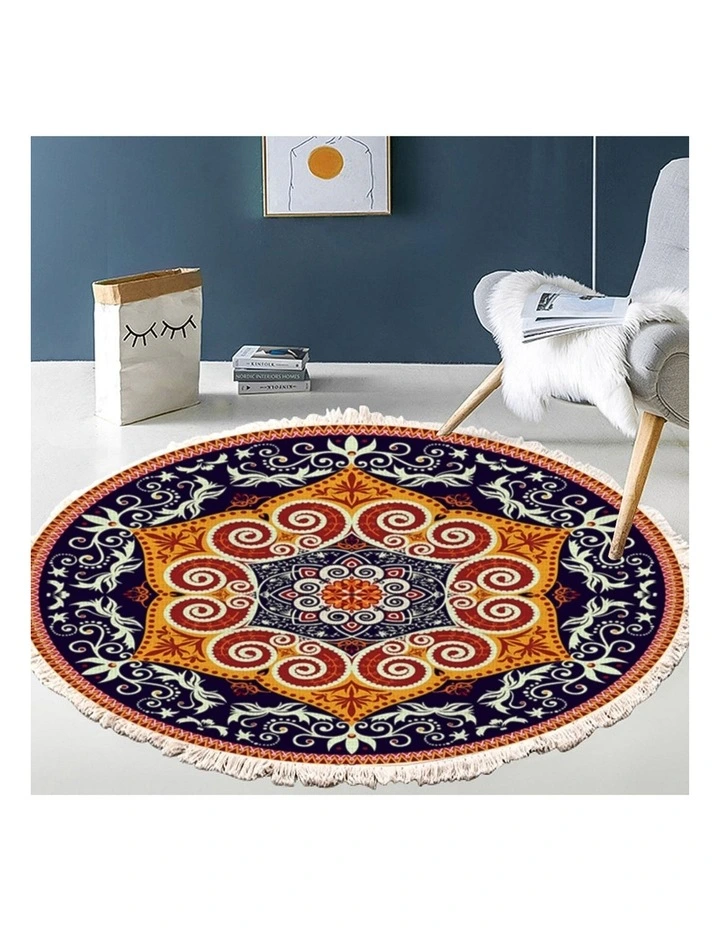 SOGA 90cm Ethnic Mandala Round Non-Slip Area Rug image 4