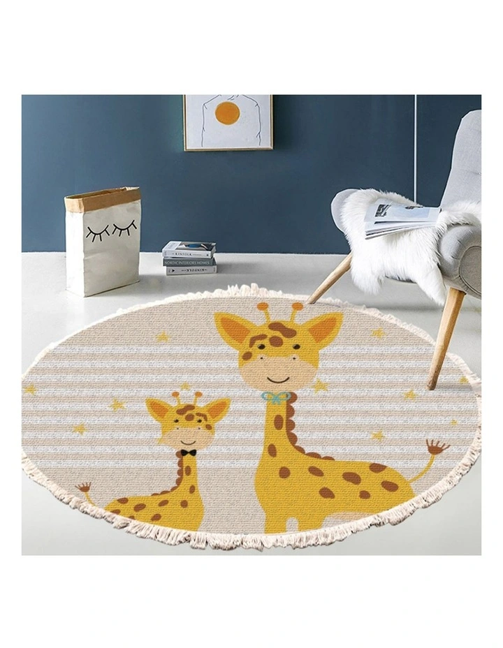 SOGA 120cm Cartoon Animal Non-Slip Flannel Rug image 5