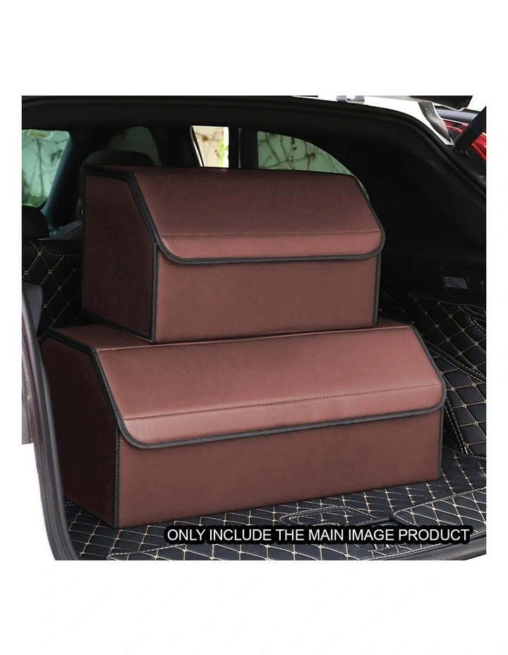 SOGA Large Foldable Leather Car Boot Trunk Storage Organizer Box Coffee image 3