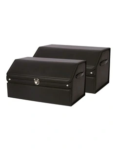SOGA 2X 60cm Foldable Car Boot Storage Organisers Black with Lock
