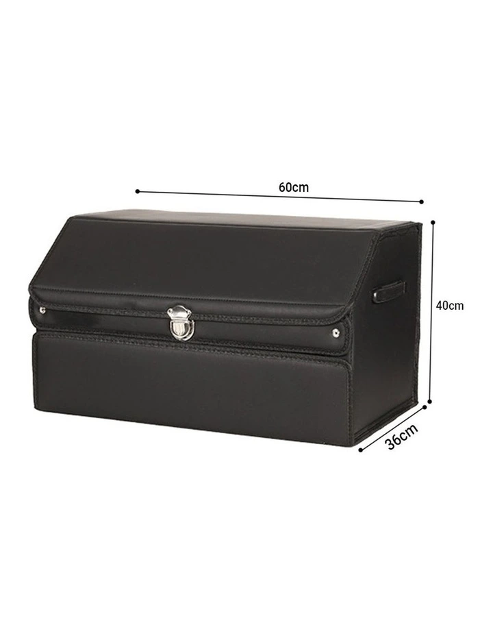 SOGA 2X 60cm Foldable Car Boot Storage Organisers Black with Lock image 6
