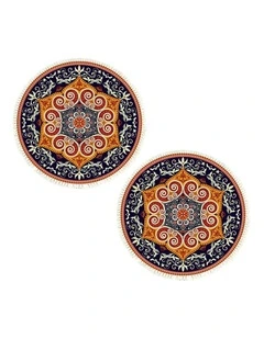 SOGA 2X 90cm Ethnic Mandala Round Non-Slip Area Rug