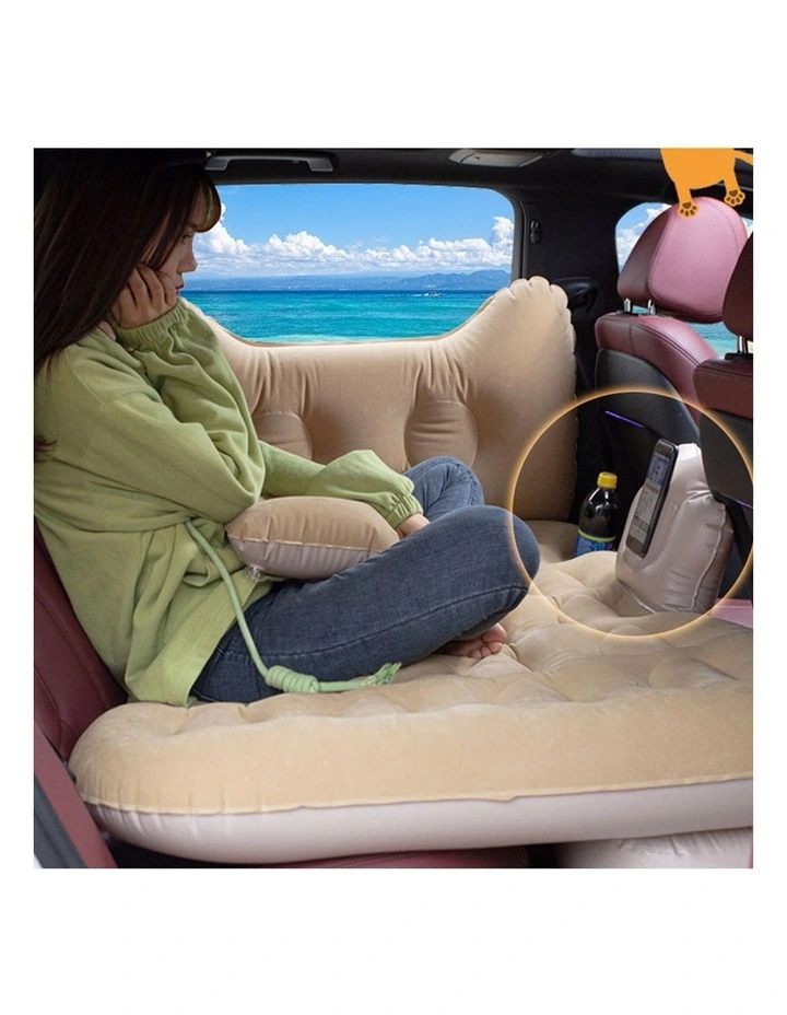 SOGA Inflatable Car Mattress Beige Honeycomb image 2