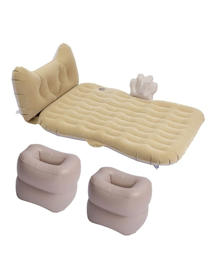 SOGA Inflatable Car Mattress Beige Honeycomb image 3