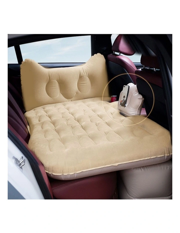 SOGA Inflatable Car Mattress Beige Honeycomb image 4