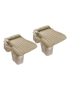 SOGA Inflatable Car Mattress Beige Stripe 2 Pack