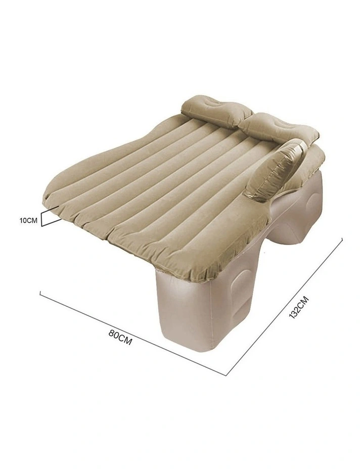 SOGA Inflatable Car Mattress Beige Stripe 2 Pack image 2