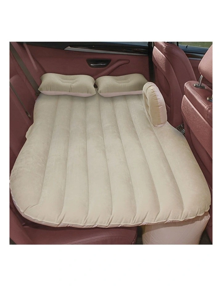 SOGA Inflatable Car Mattress Beige Stripe 2 Pack image 3