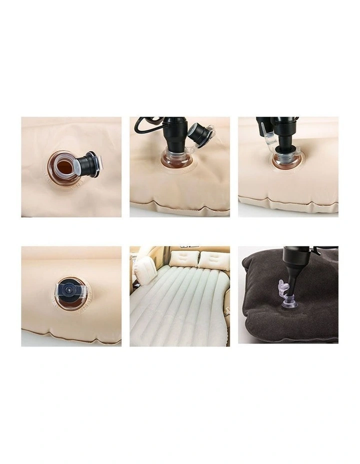 SOGA Inflatable Car Mattress Beige Stripe 2 Pack image 7