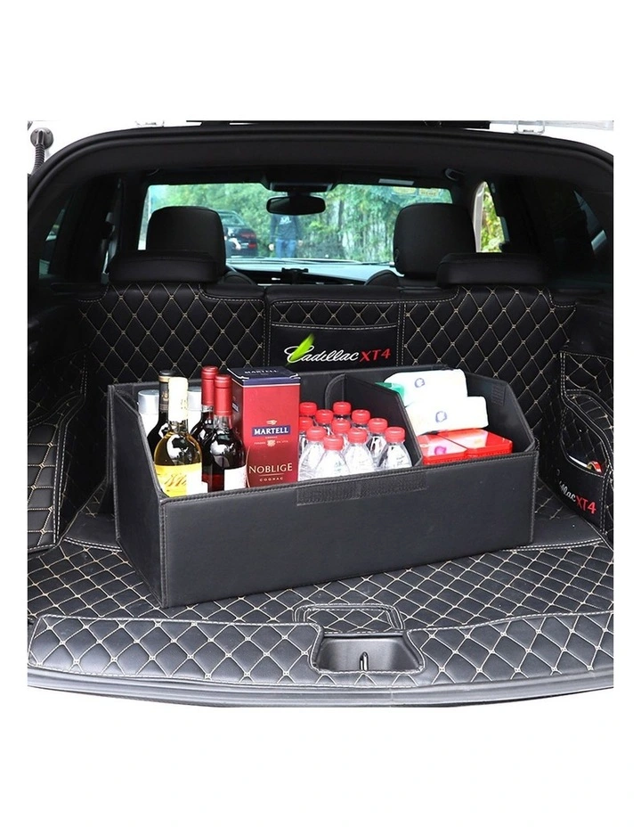 SOGA 2X Large Foldable Car Boot Storage Organisers Black image 5