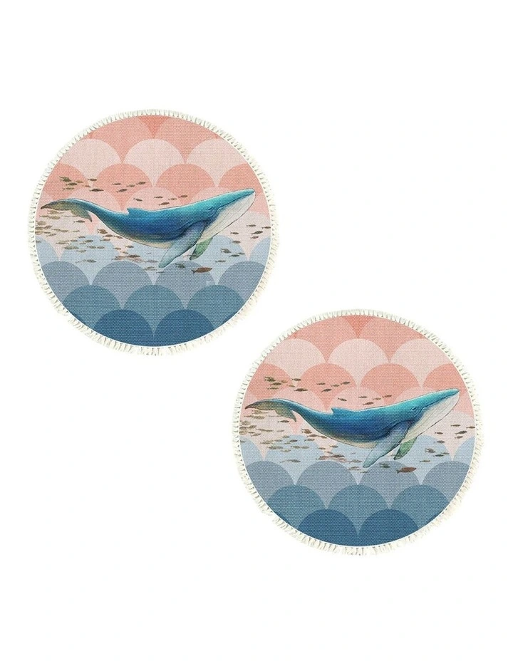 SOGA 2X 120cm Round Shark Print Area Rug with Tassels image 1