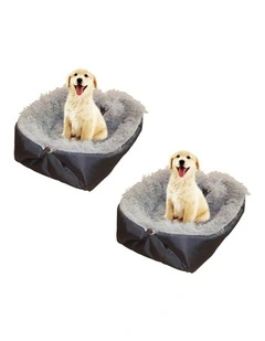 SOGA 2X Black Plush Cat & Dog Bed Cushion Nest
