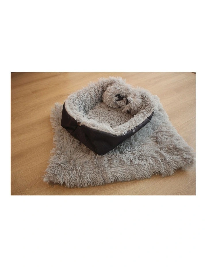 SOGA 2X Black Plush Cat & Dog Bed Cushion Nest image 3