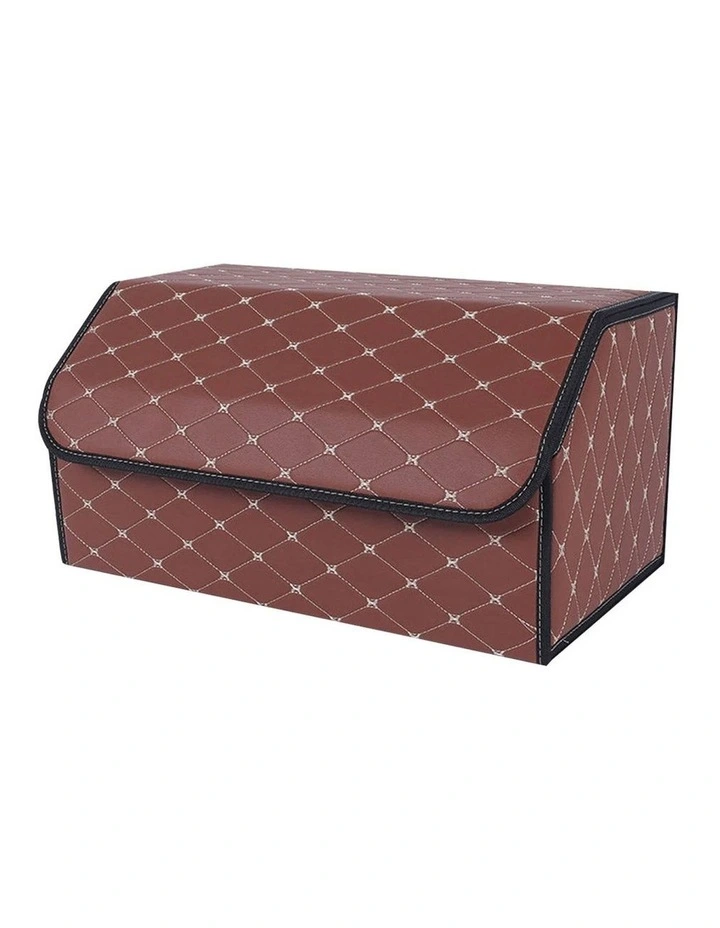 SOGA  Leather Car Boot Collapsible Foldable Trunk Cargo Organizer image 1