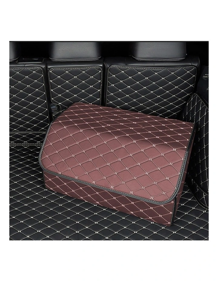 SOGA  Leather Car Boot Collapsible Foldable Trunk Cargo Organizer image 2