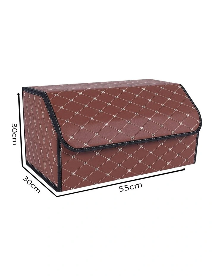 SOGA  Leather Car Boot Collapsible Foldable Trunk Cargo Organizer image 5