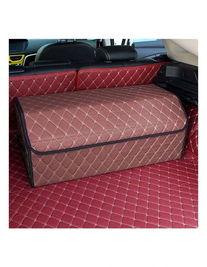 SOGA  Leather Car Boot Collapsible Foldable Trunk Cargo Organizer image 6