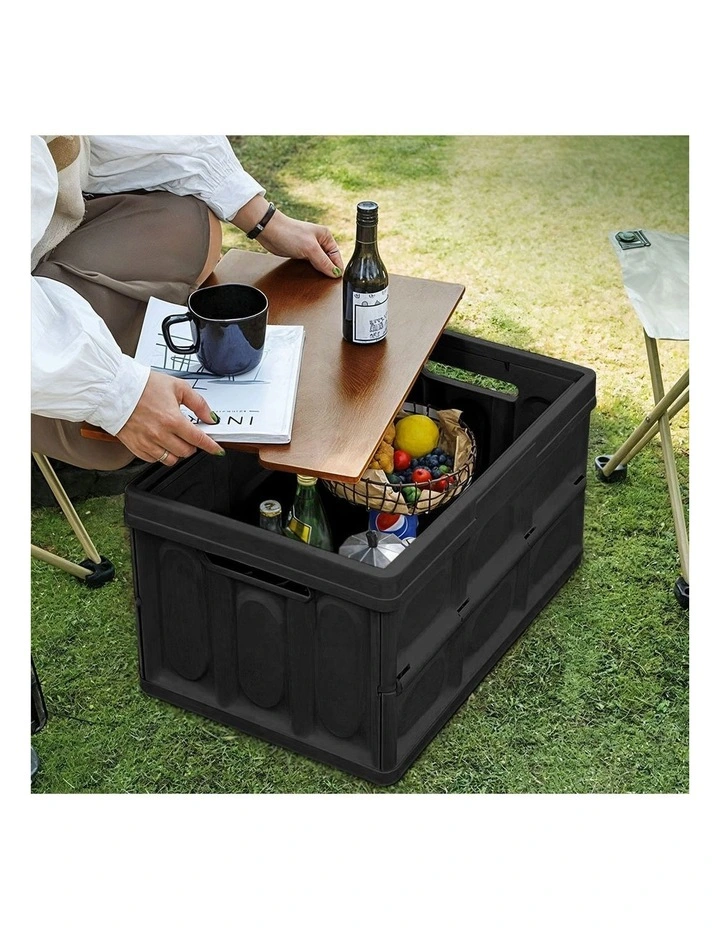 SOGA 18L Foldable Storage Crate White Stackable Camping Box image 4