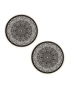 SOGA 2X 120cm Modern Ethnic Mandala Rug with Tassels