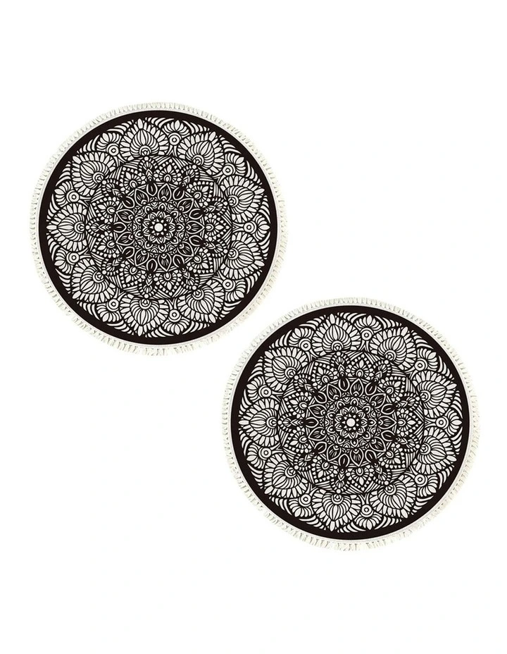 SOGA 2X 120cm Modern Ethnic Mandala Rug with Tassels image 1
