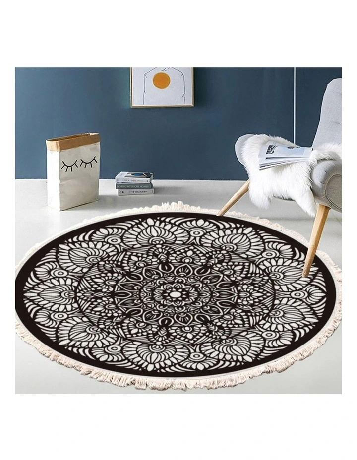 SOGA 2X 120cm Modern Ethnic Mandala Rug with Tassels image 3