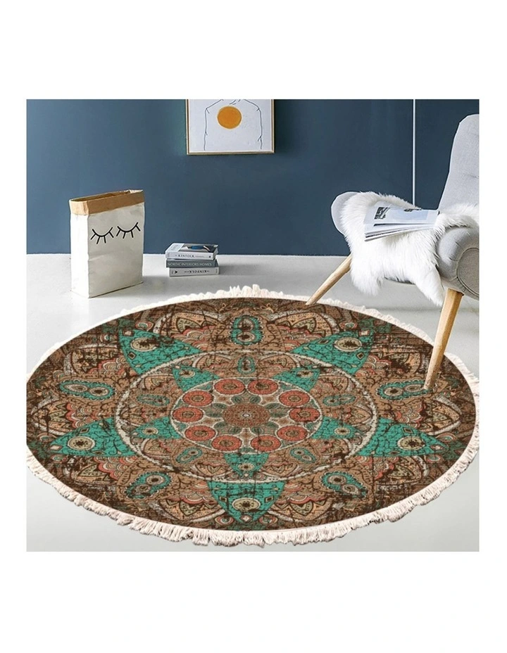 SOGA 2X 90cm Mandala Round Non-Slip Area Rug image 3
