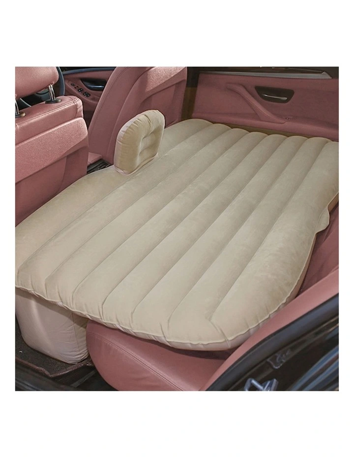 SOGA Inflatable Car Mattress Beige Stripe image 4