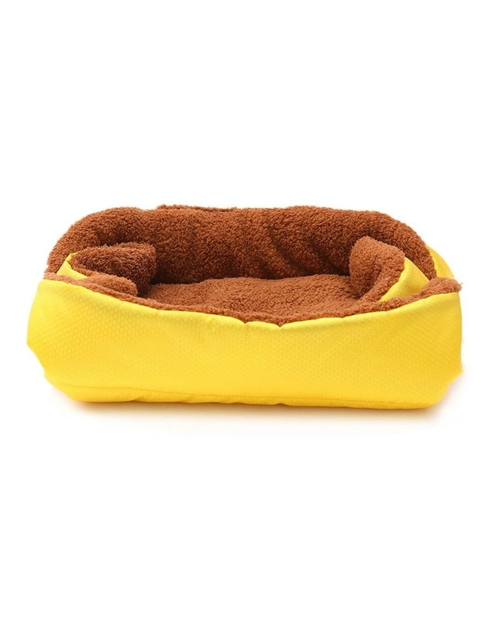 SOGA 2X Yellow Plush Cat & Dog Bed Cushion Nest image 2
