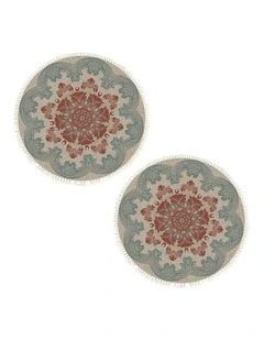 SOGA 2X 90cm Boho Mandala Round Non-Slip Area Rug