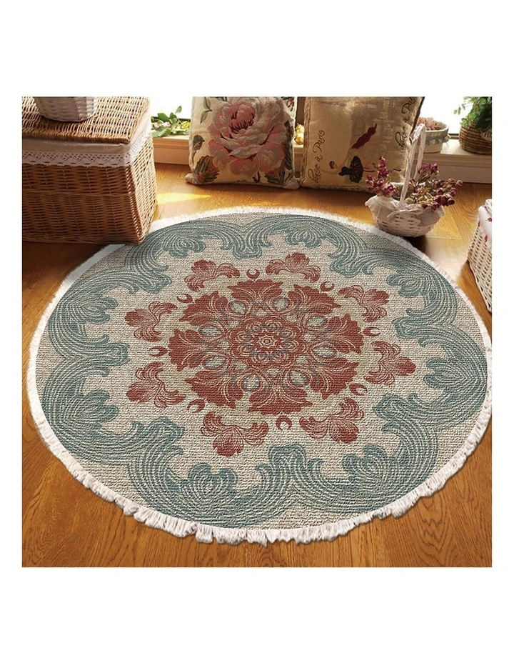 SOGA 2X 90cm Boho Mandala Round Non-Slip Area Rug image 3