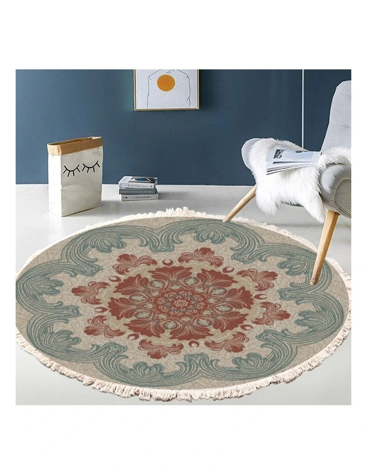 SOGA 2X 90cm Boho Mandala Round Non-Slip Area Rug image 4