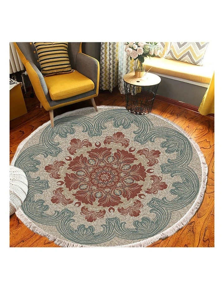 SOGA 2X 90cm Boho Mandala Round Non-Slip Area Rug image 5