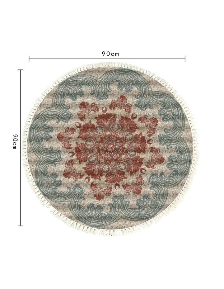 SOGA 2X 90cm Boho Mandala Round Non-Slip Area Rug image 6