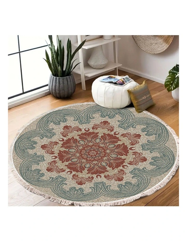 SOGA 2X 90cm Boho Mandala Round Non-Slip Area Rug image 7