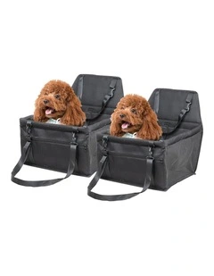 SOGA 2X Waterproof Pet Booster Car Seat with Mesh Carrier