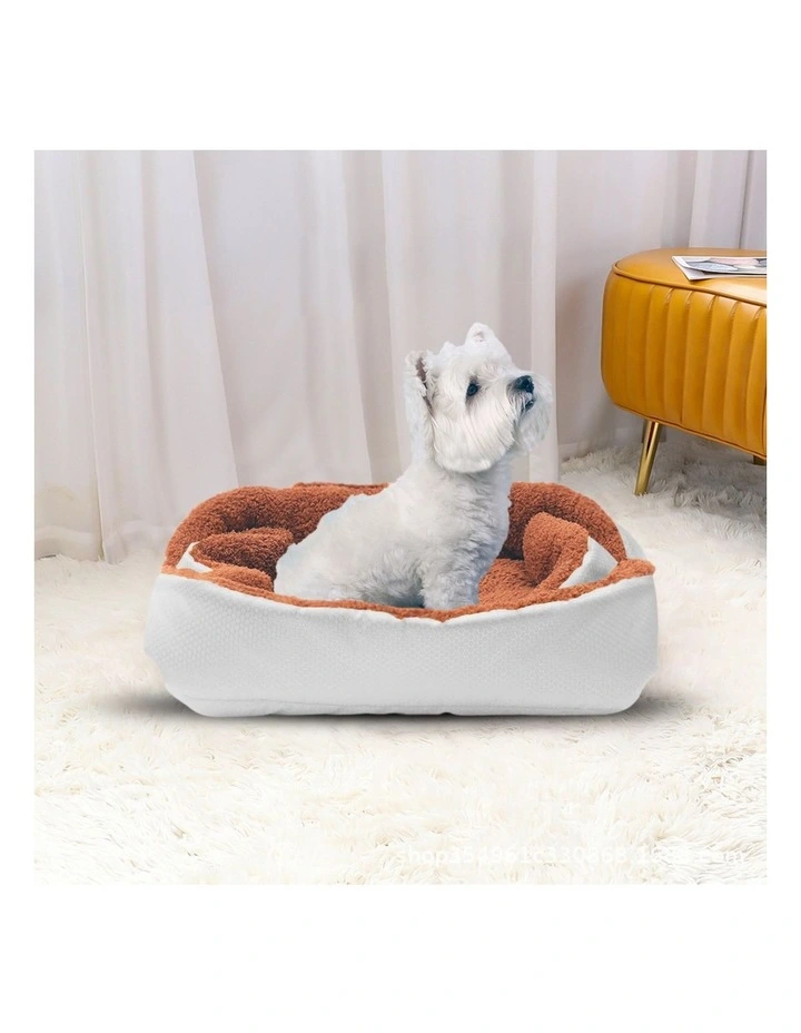 SOGA 2X Silver Plush Cat & Dog Bed Cushion Nest image 6