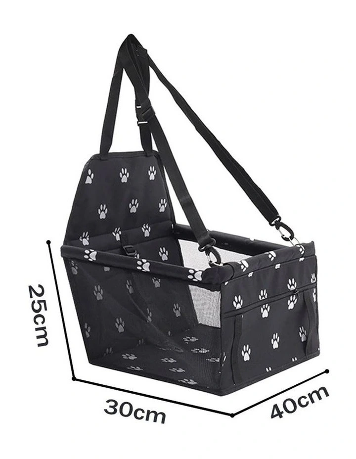 SOGA 2X Black Waterproof Pet Booster Car Seat with Mesh Carrier image 2