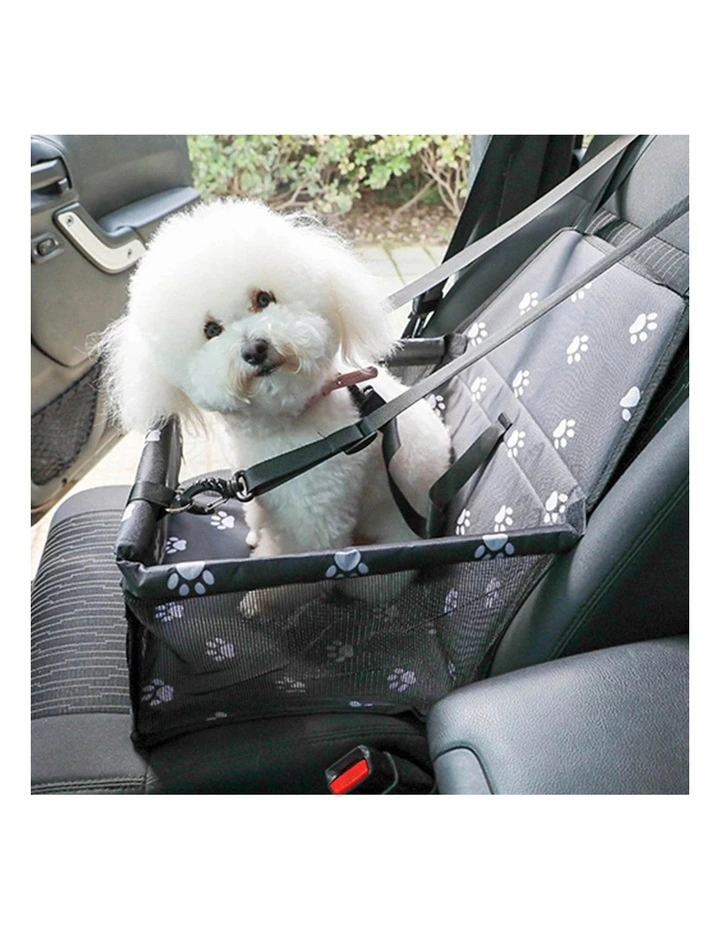 SOGA 2X Black Waterproof Pet Booster Car Seat with Mesh Carrier image 7