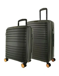 Pierre Cardin Oasis Hard Shell Medium and Cabin Bundle 2-Piece Set in Olive