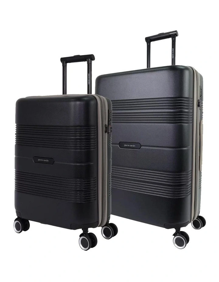 Pierre Cardin Impact Hard Shell Medium and Cabin Bundle 2-Piece Set in Black image 1