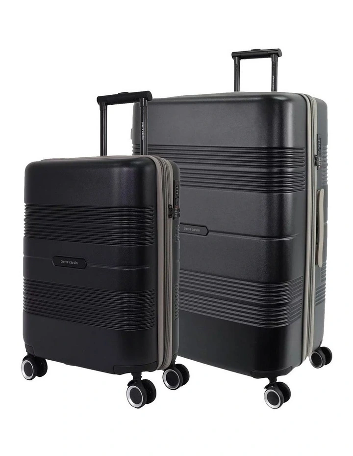 Pierre Cardin Impact Hard Shell Large and Cabin Bundle 2-Piece Set in Black image 1