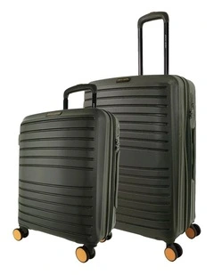 Pierre Cardin Oasis Hard Shell Large and Cabin Bundle 2-Piece Set in Olive