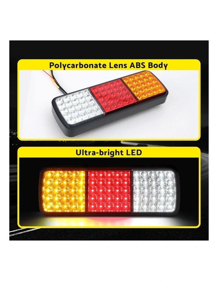 Giantz Pair 75 LED Tail Lights Stop Reverse Indicator 12V Ute Trailer Caravan Truck Boat image 7