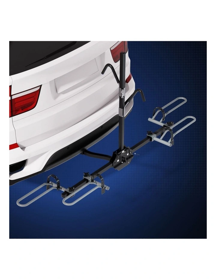 Giantz 2-Bike Hitch Mount Carrier Rack 2 Platform Foldable Black image 3