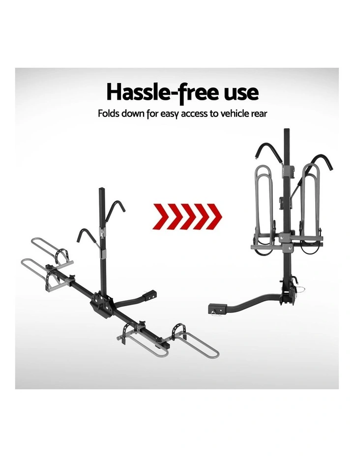Giantz 2-Bike Hitch Mount Carrier Rack 2 Platform Foldable Black image 7