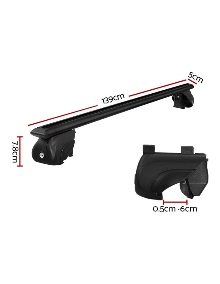 Universal Car Roof Racks Pod Aluminium Cross Bars Upgraded Holder 126cm Black image 2