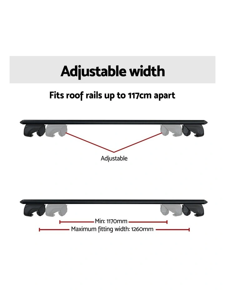 Universal Car Roof Racks Pod Aluminium Cross Bars Upgraded Holder 126cm Black image 7