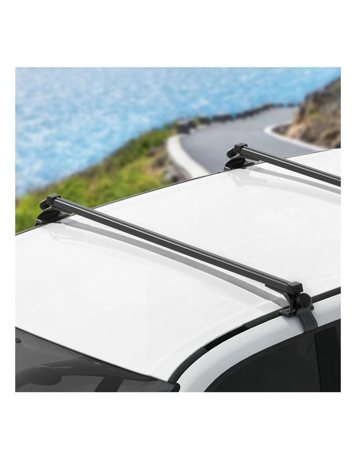 Universal Car Roof Racks Pod Aluminium Cross Bars Brackets 145cm Black image 3