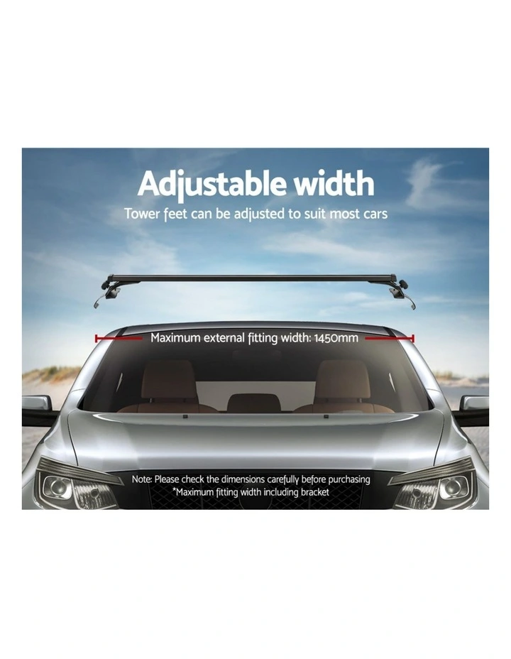 Universal Car Roof Racks Pod Aluminium Cross Bars Brackets 145cm Black image 6