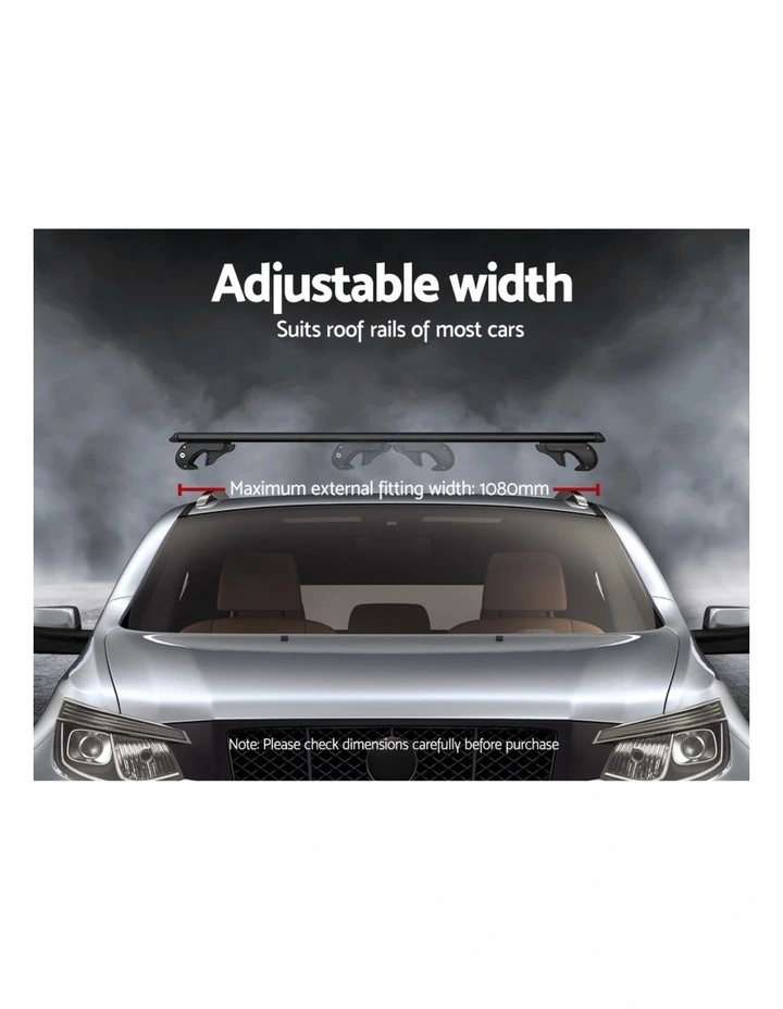 Universal Car Roof Racks Pod Aluminium Cross Bars Adjustable 108cm Black image 6